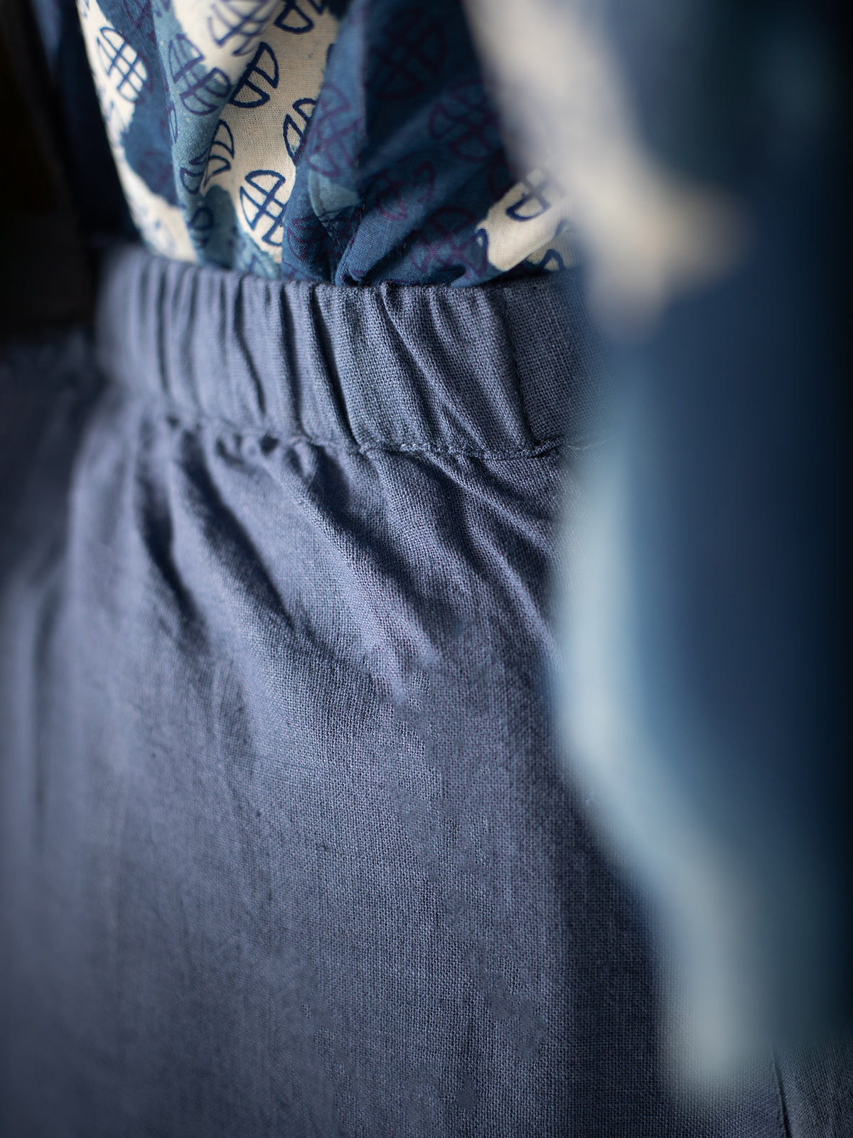 Kala Cotton A-line Skirt - Navy Blue