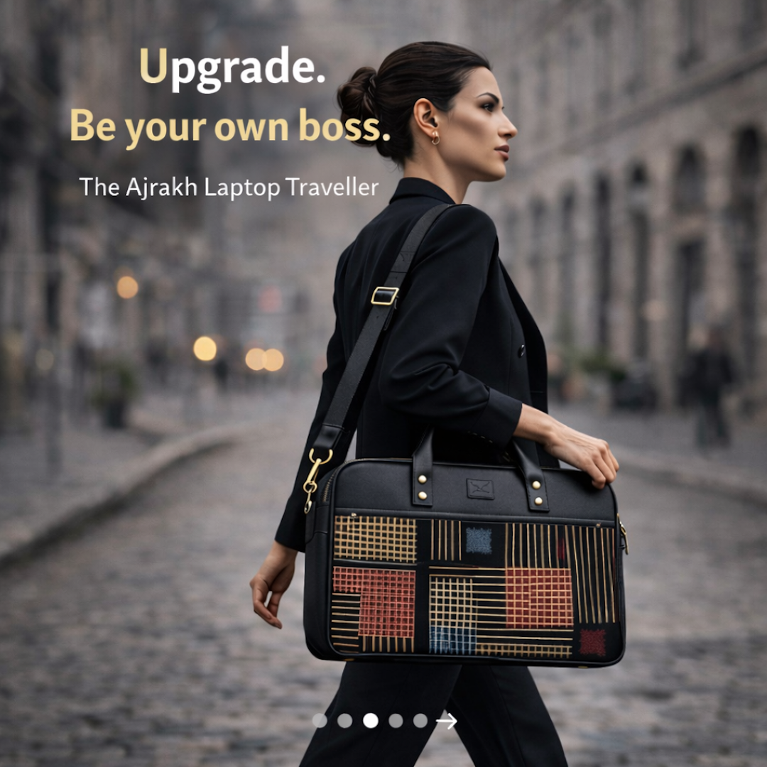 The Ajrakh Laptop Traveller - Black