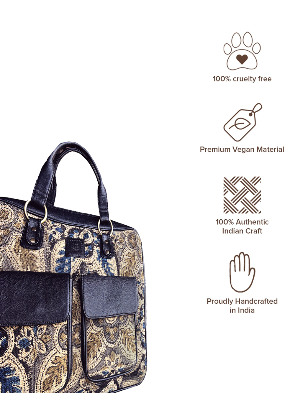 The Kalamkari Laptop Traveller - Black