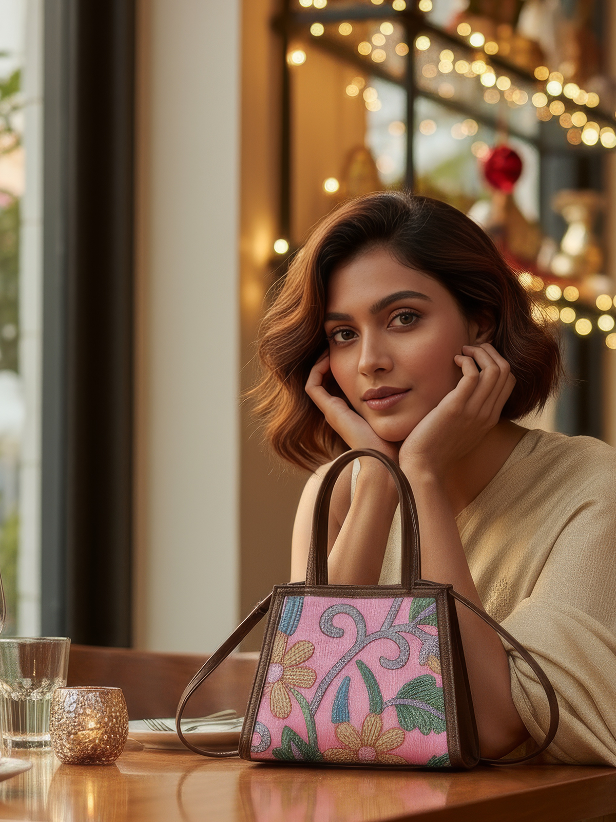 Kantha Festive Bag - Brown