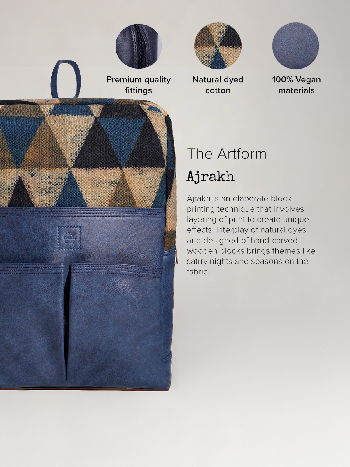 The Ajrakh Retro Backpack