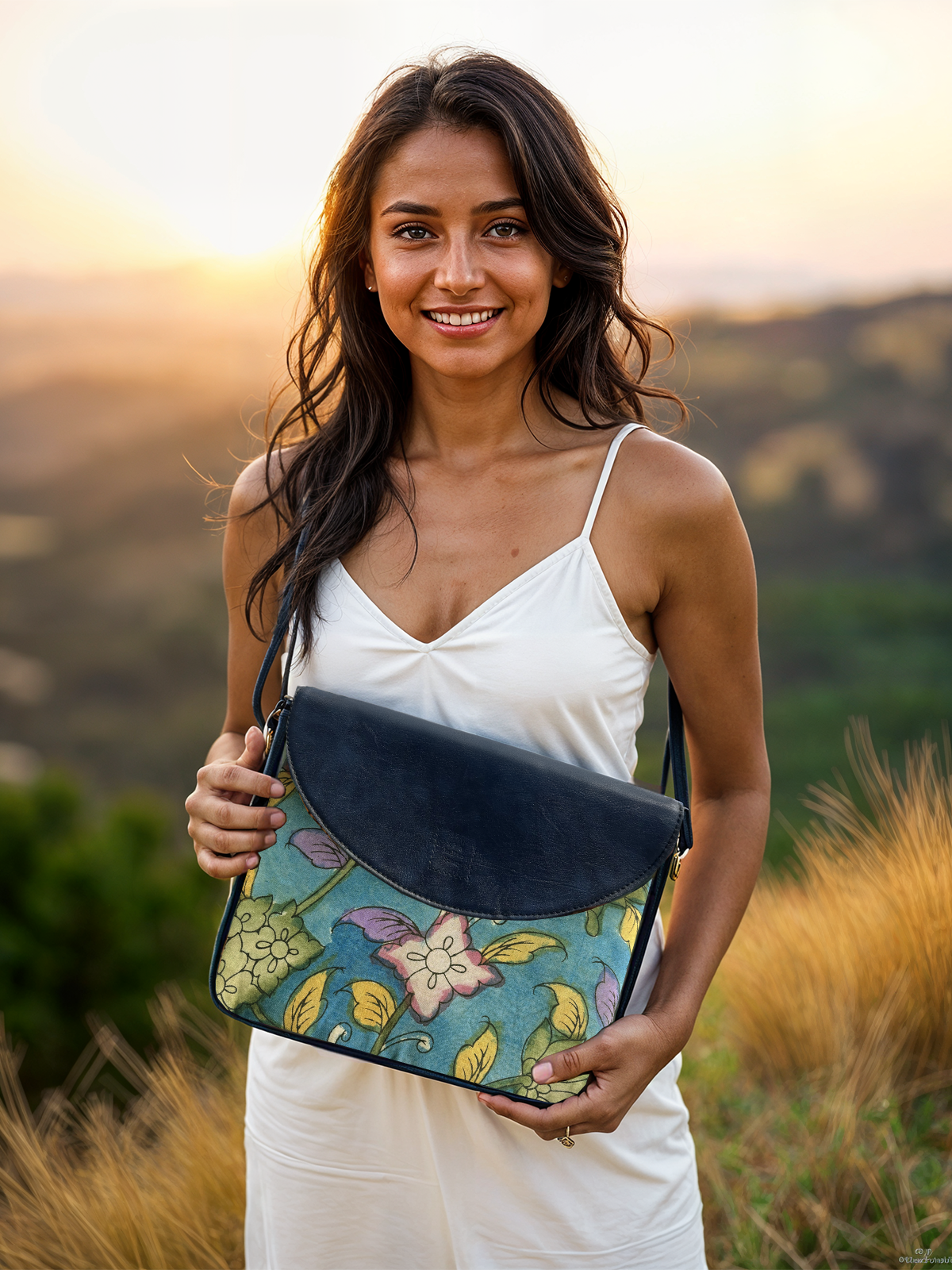 The Kalamkari Crossbody - Indigo