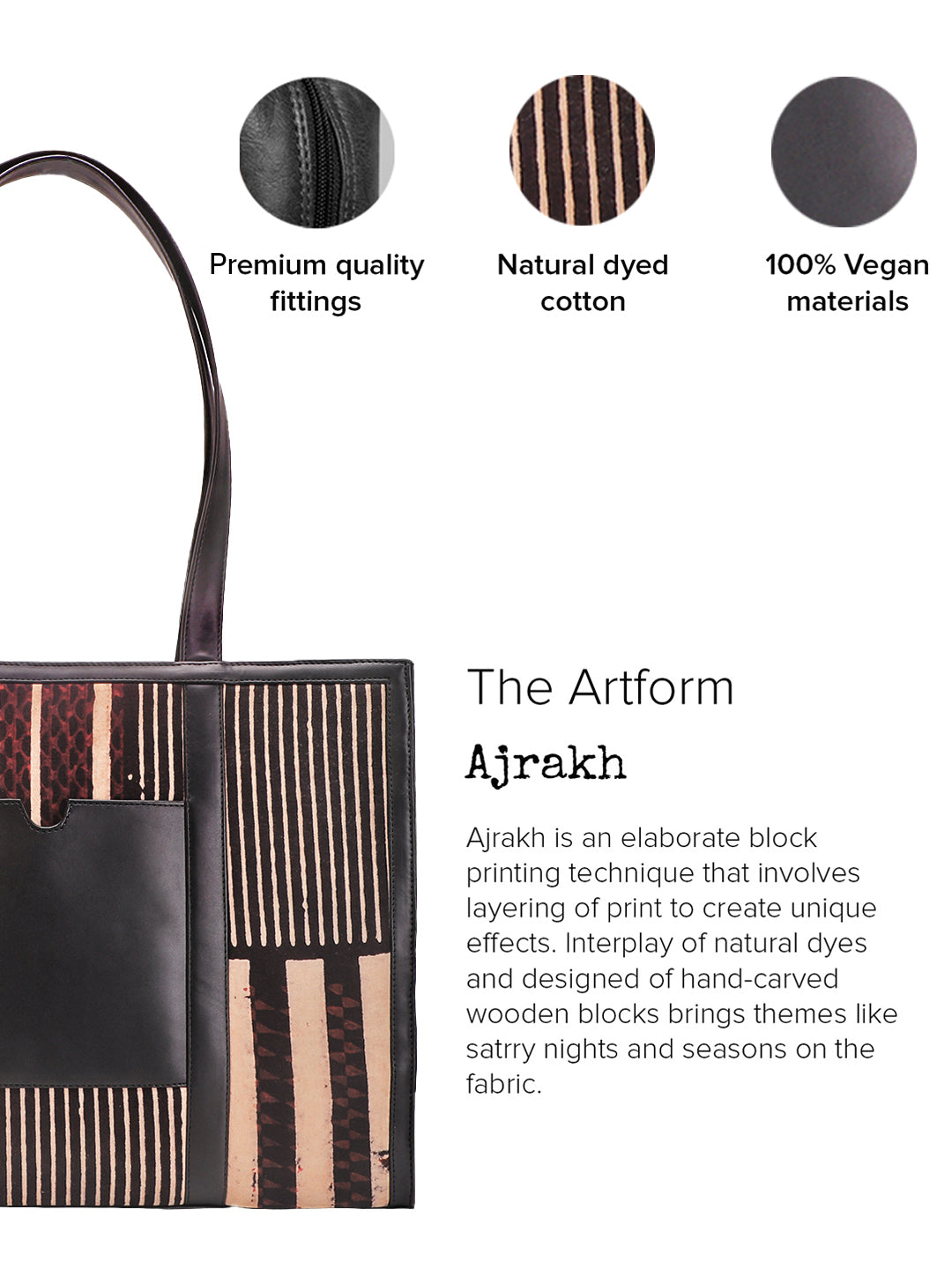 The Urban Ajrakh Tote - Black II