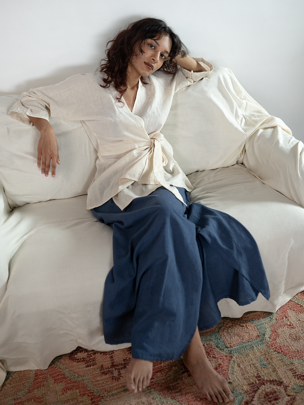 Kala Cotton Maxi Skirt - Navy Blue