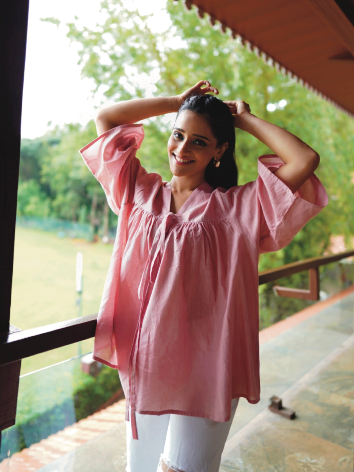 Peasant Top - Pink