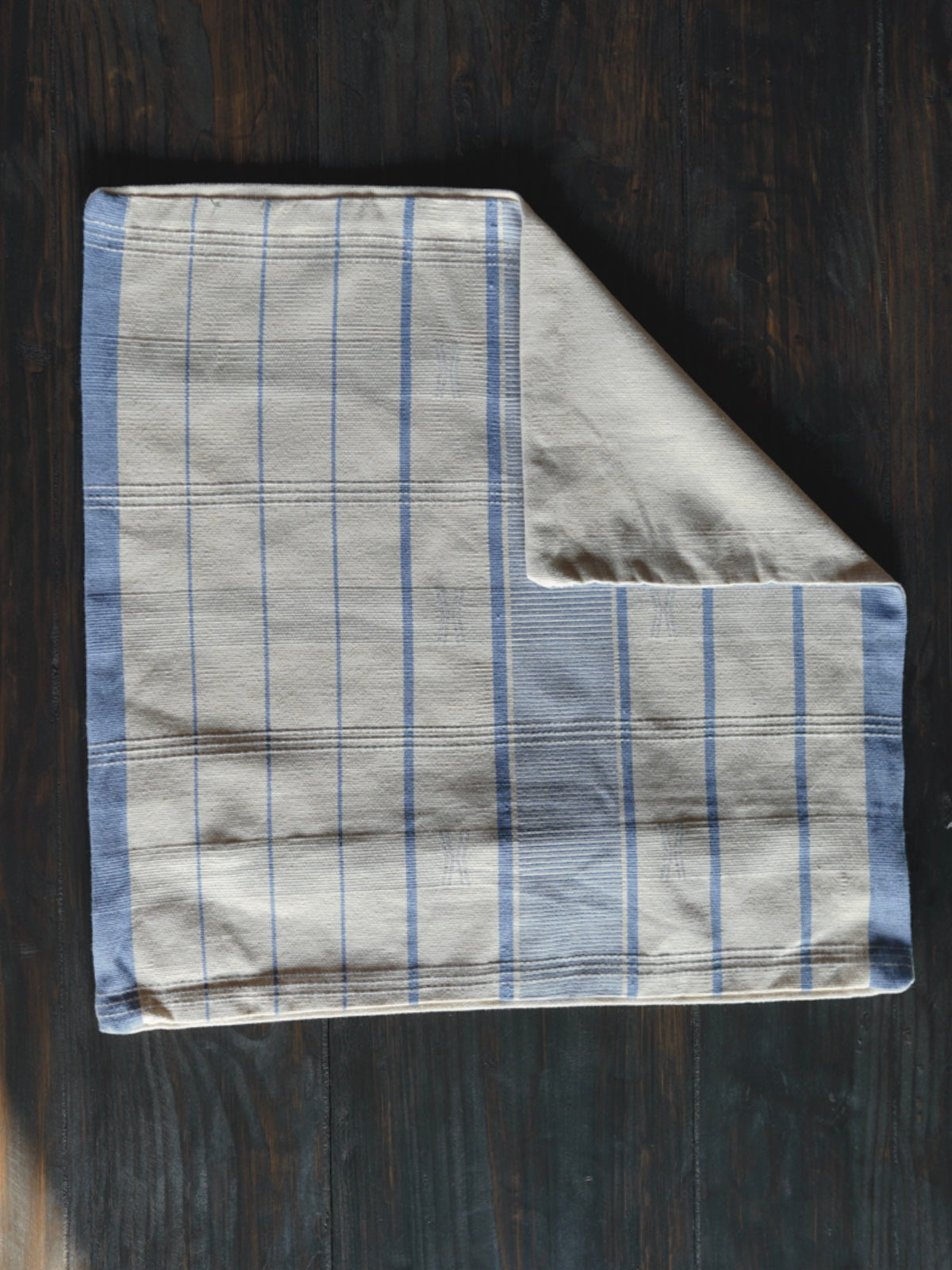 Handwoven Cushion Cover - Blue & White