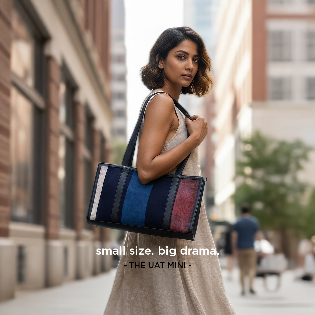 The Urban Ajrakh Tote - Mini - Black