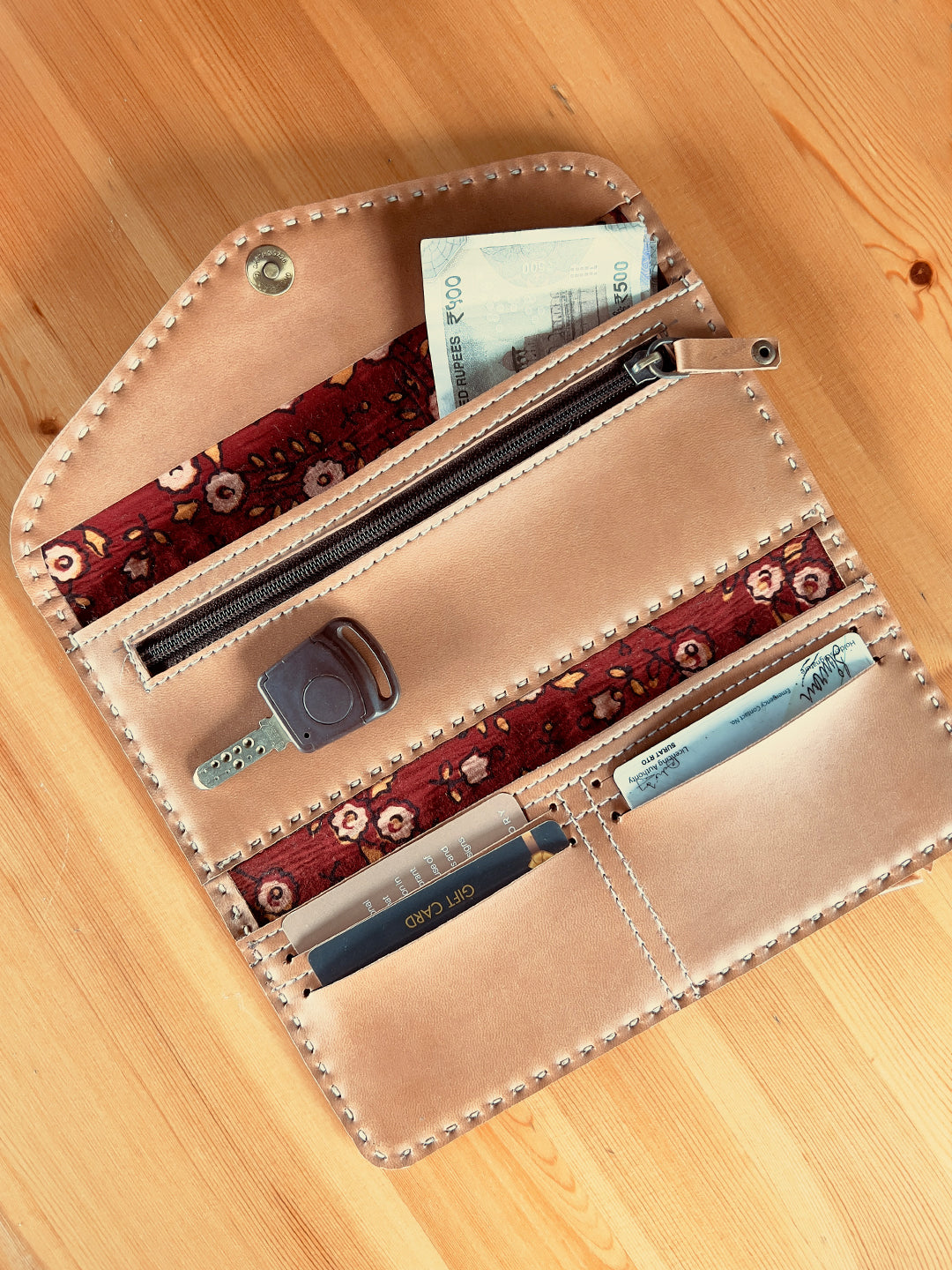 Apple Leather Wallet - Tan