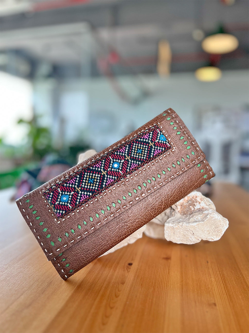 Traditional Kutch Leather Clutch / Wallet  86