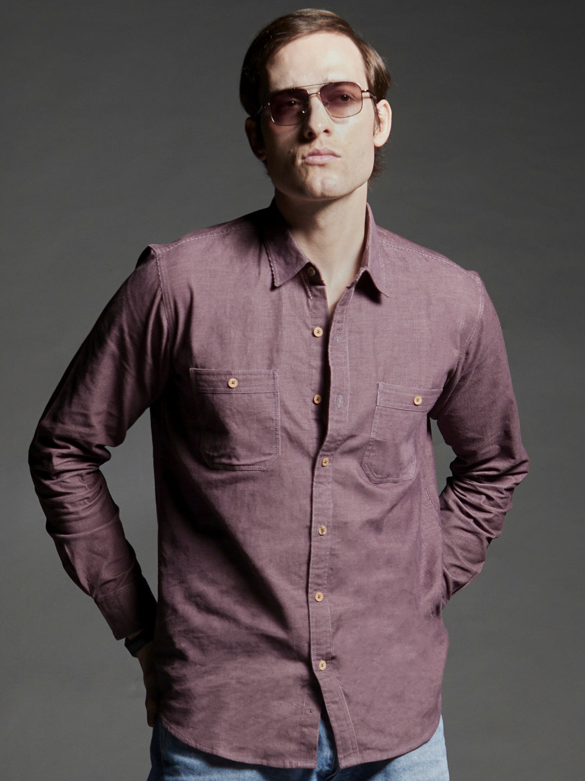 Spanish Mauve - Organic Corduroy Shirt