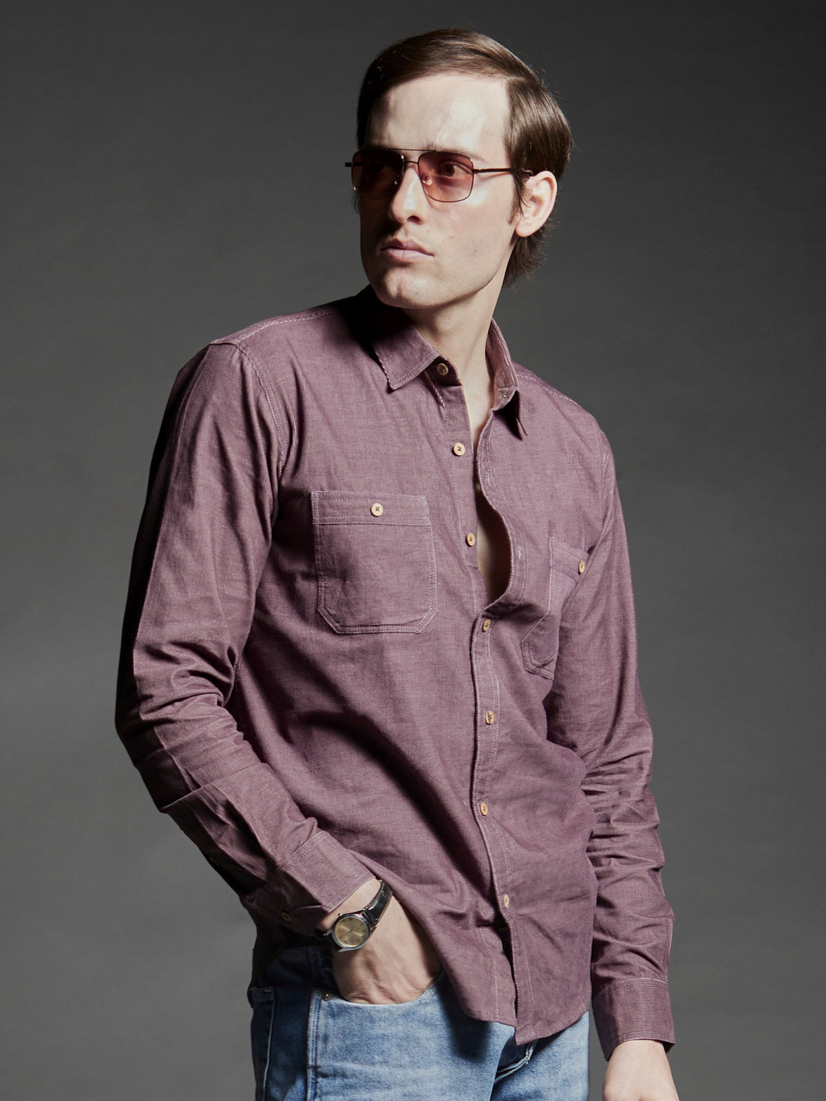 Spanish Mauve - Organic Corduroy Shirt