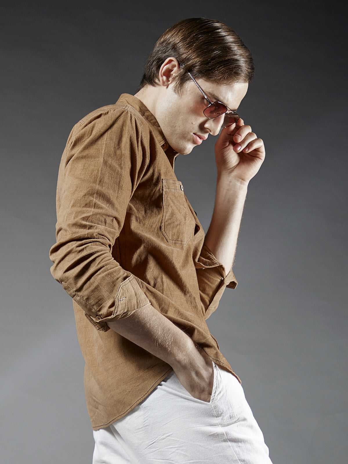 Berlin Tan- Organic Corduroy Shirt