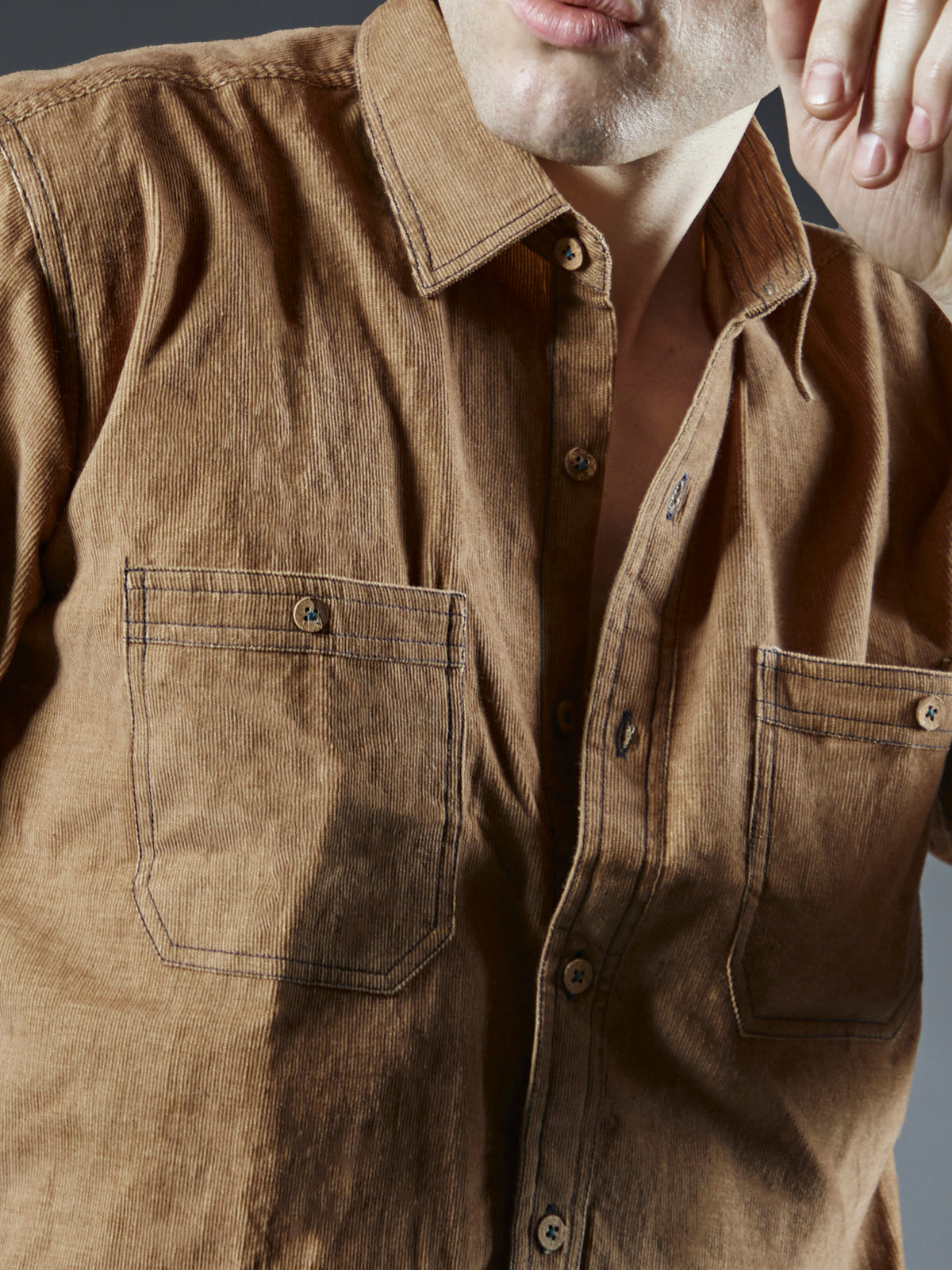 Berlin Tan- Organic Corduroy Shirt