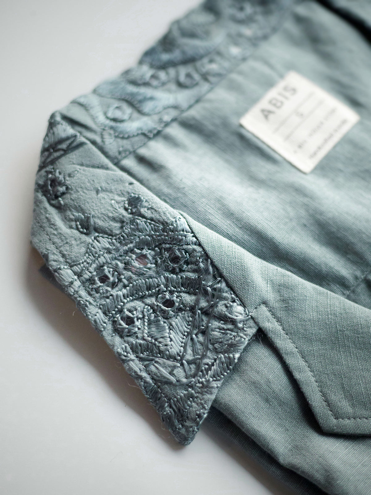 Kutch Embroidered Hemp Shirt - Dark Teal