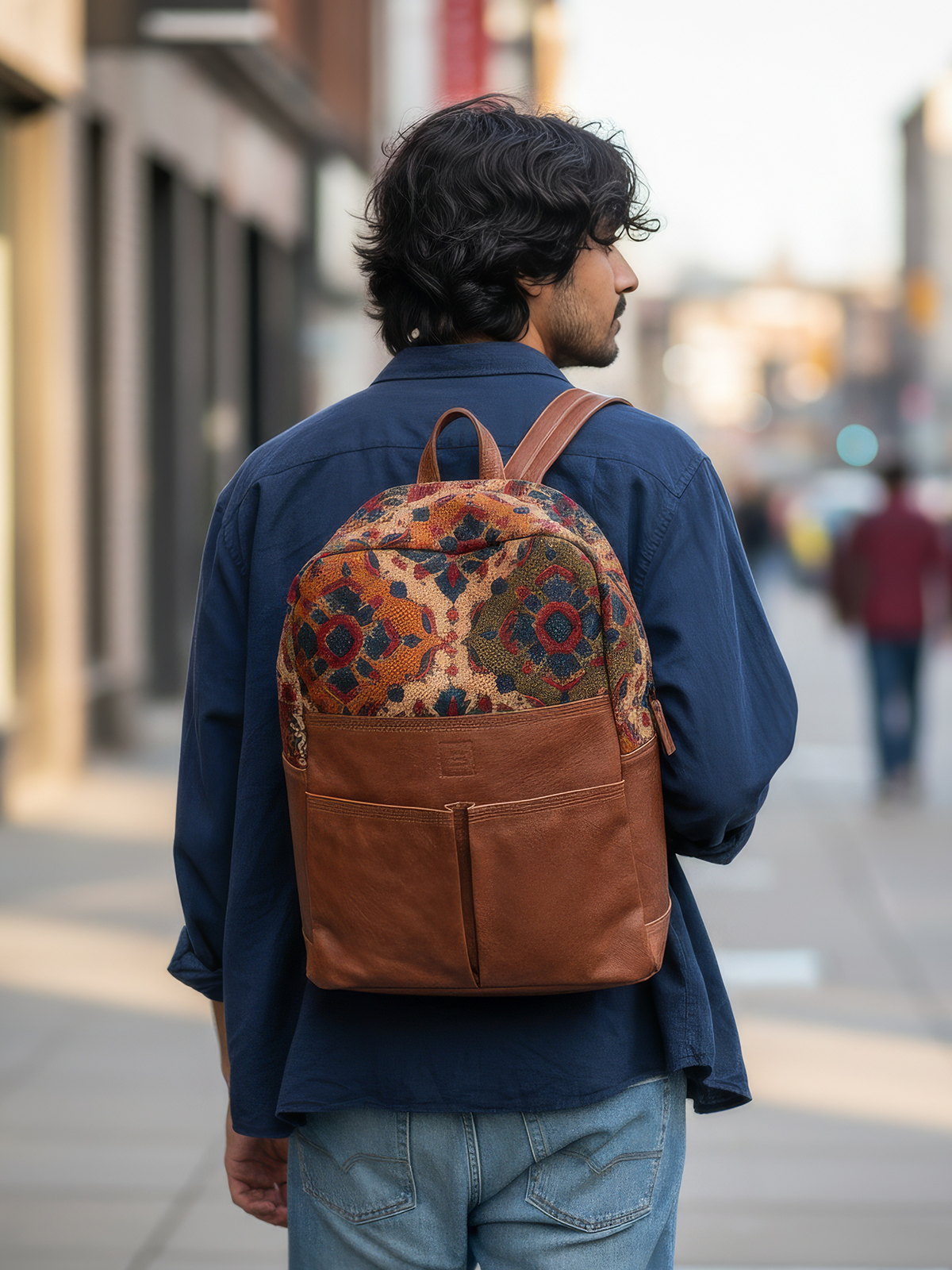The Kalamkari Retro Backpack - Tan