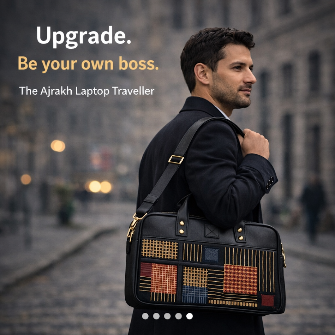 The Ajrakh Laptop Traveller - Black