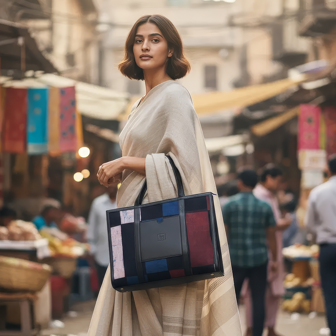 The Urban Ajrakh Tote - Black