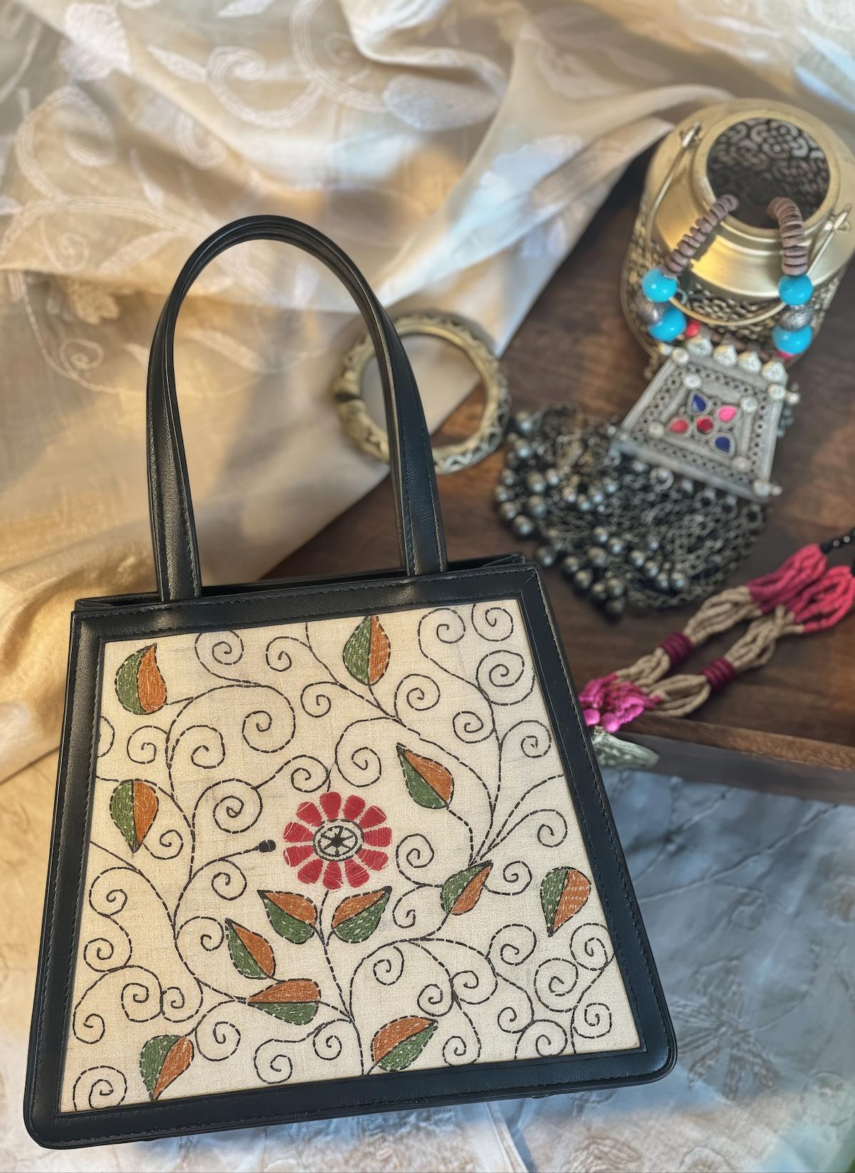 Kantha Party Sling - Black
