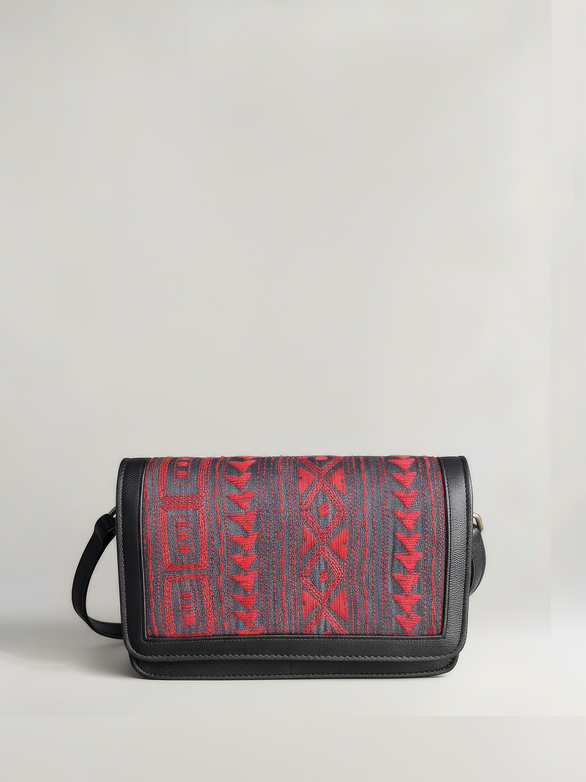 Kantha Festive Clutch - Black