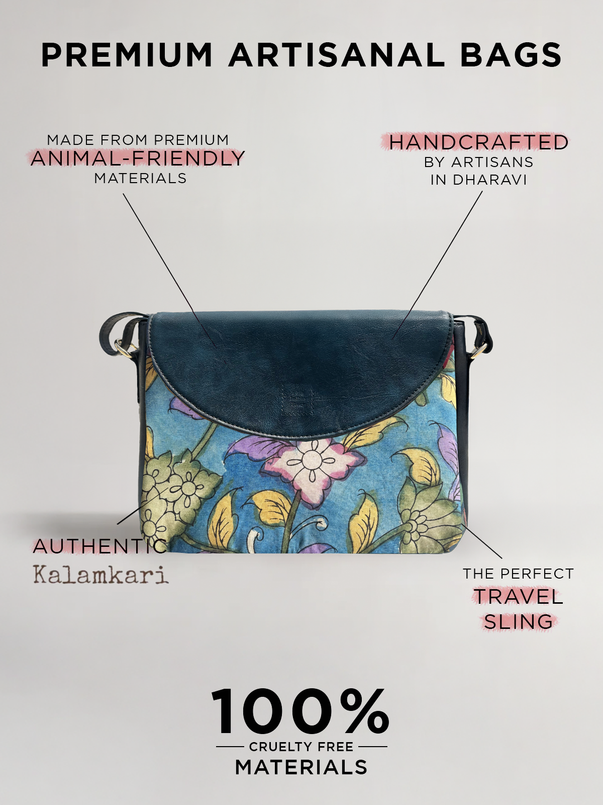 The Kalamkari Crossbody - Indigo