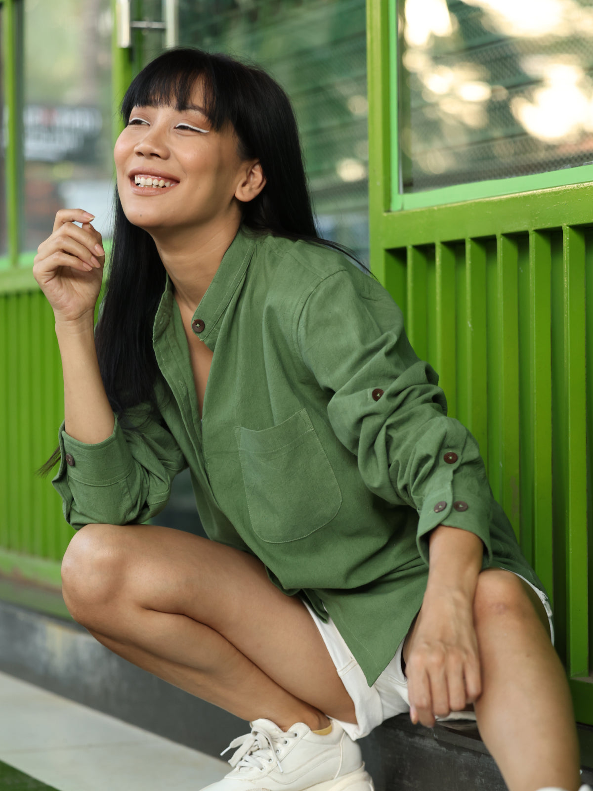 Oversized Hemp Shirt - Burnt Olive