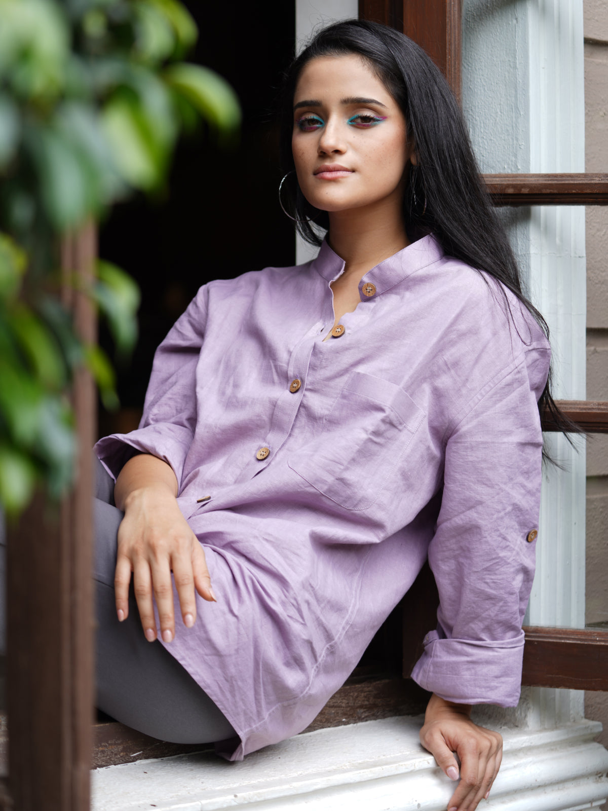 Oversized Hemp Shirt - Lilac