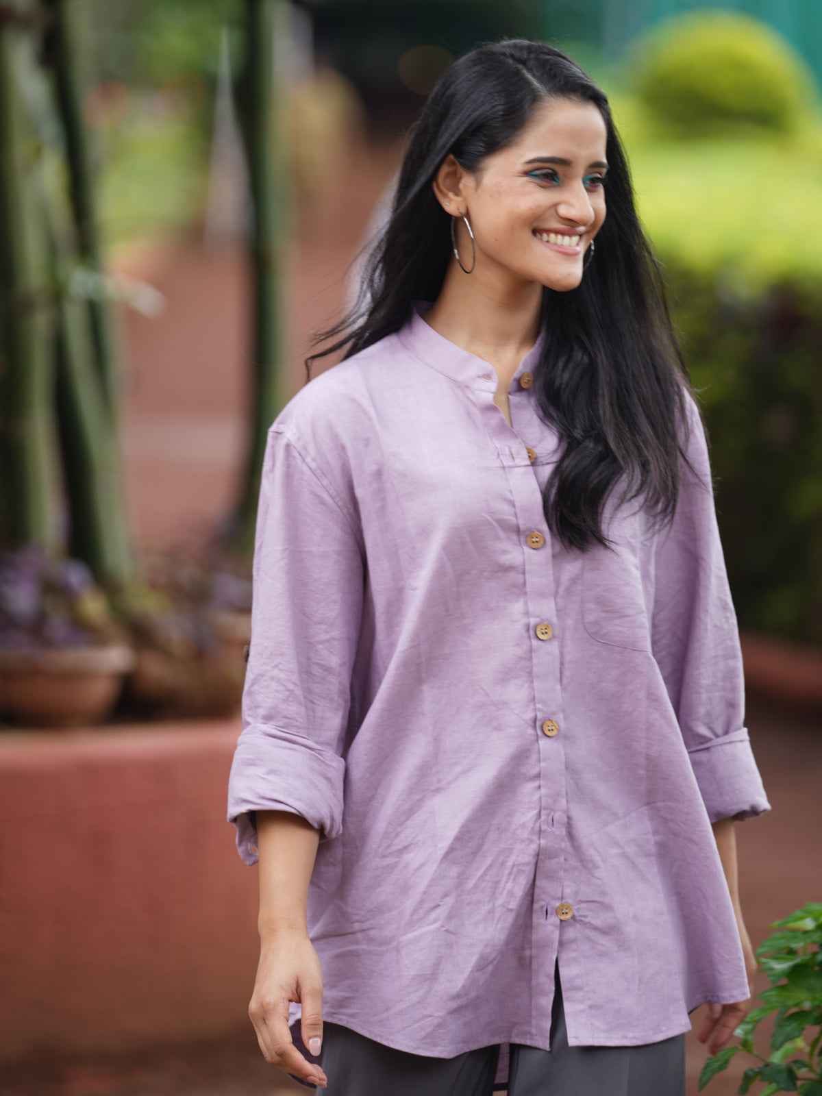 Oversized Hemp Shirt - Lilac