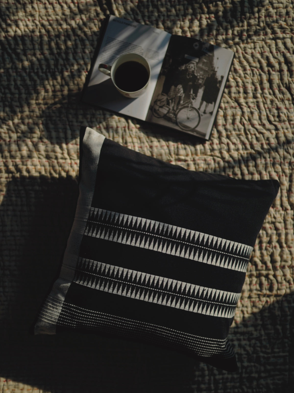 Handwoven Cushion Cover - Black