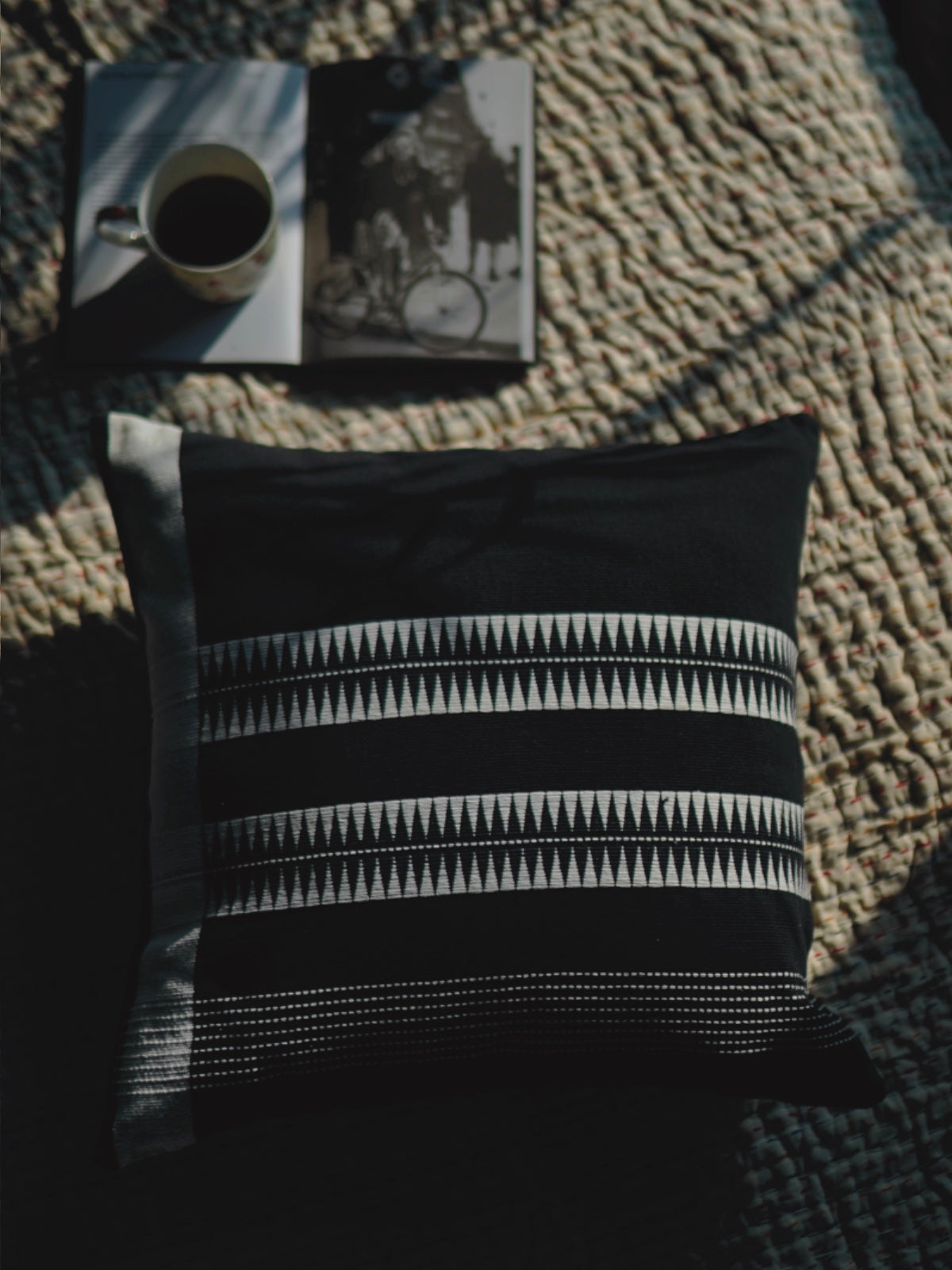 Handwoven Cushion Cover - Black