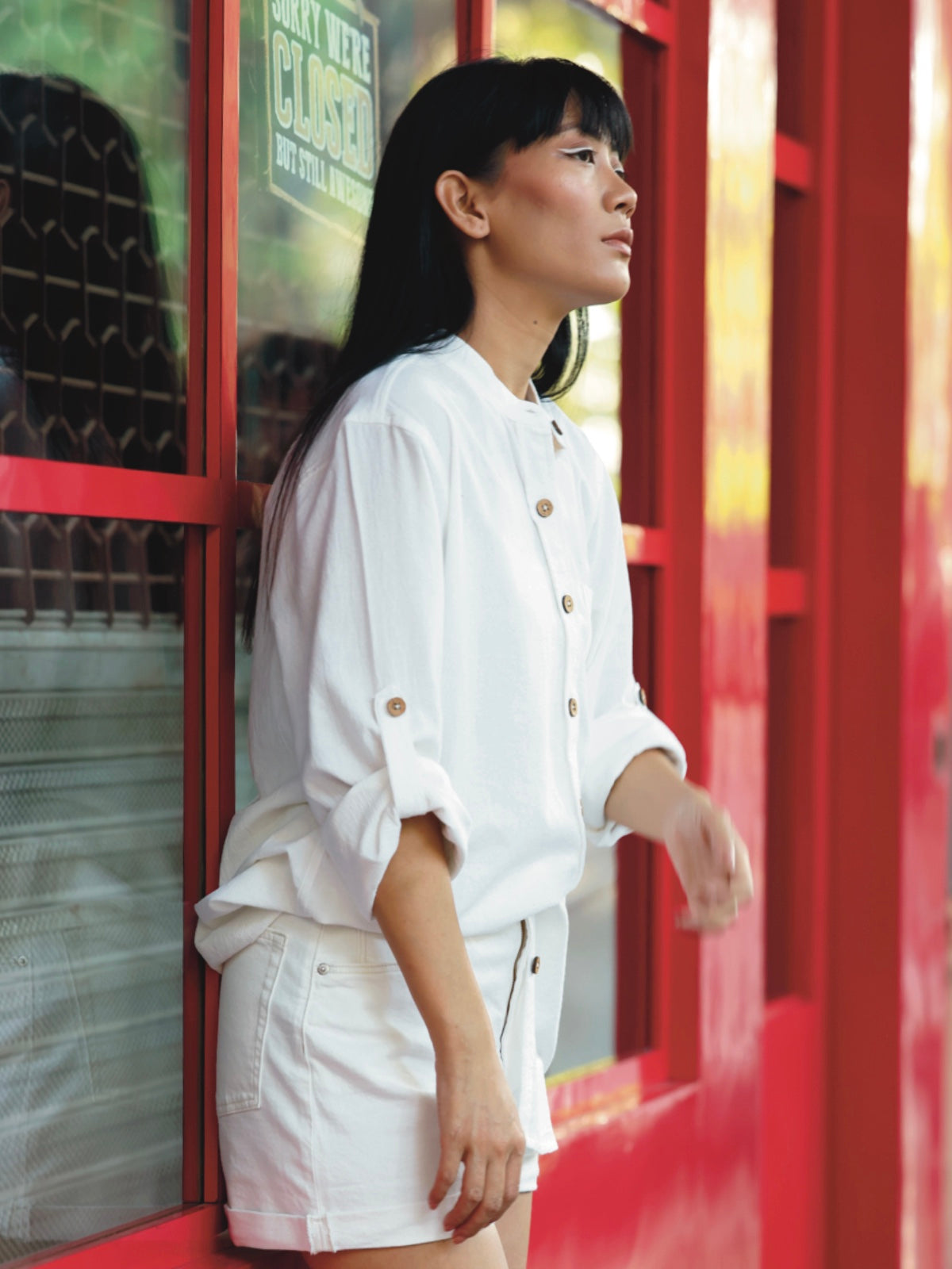 Oversized Hemp Shirt - Ice White