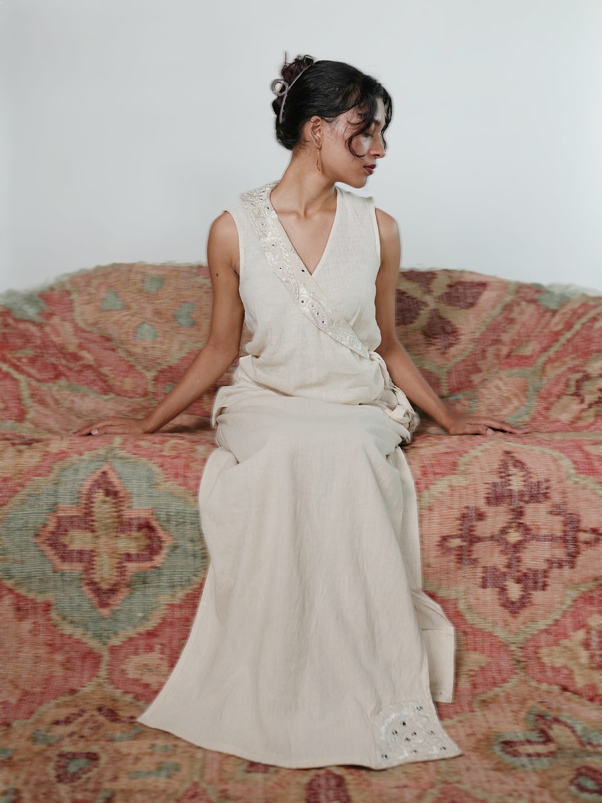 Kala Cotton Maxi Skirt - Raw