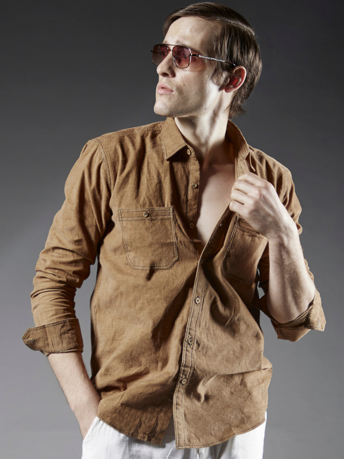 Berlin Tan- Organic Corduroy Shirt