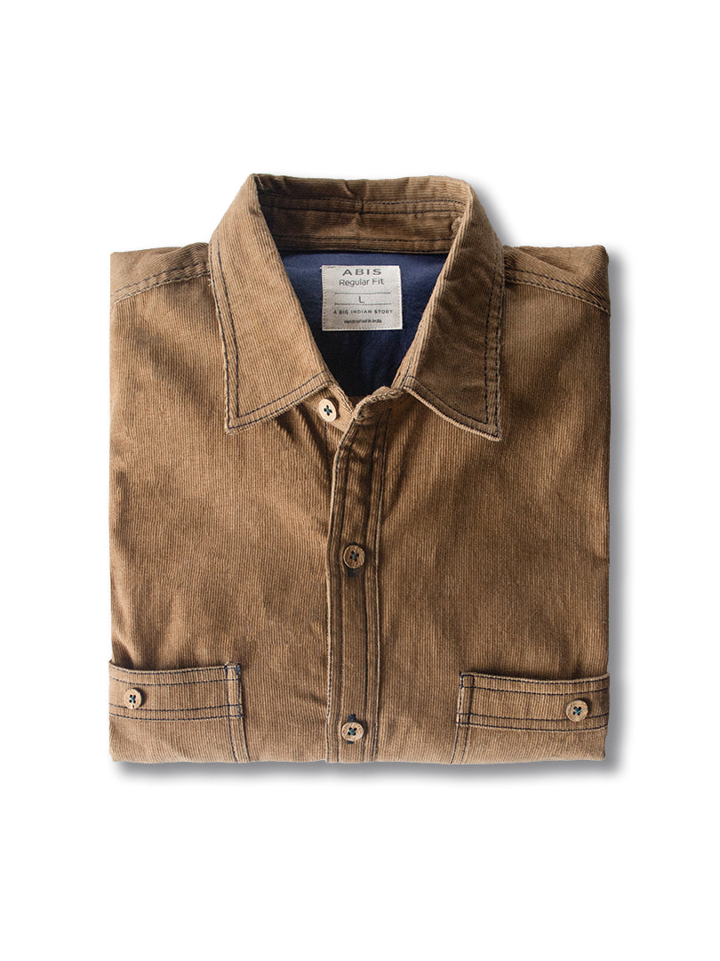 Berlin Tan- Organic Corduroy Shirt